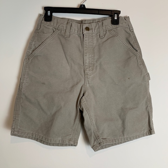 Carharrt Carpenter Shorts Men's Tan Canvas Duck Utility Work 29 - Picture 1 of 5